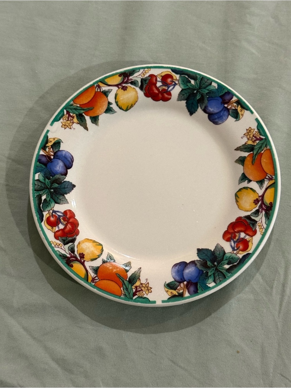 Maplehill Harvest Fruit Stonewear Set Ceramic Saucer & Salad Plate GUC - Picture 4 of 7